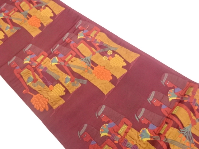 JAPANESE FUKURO OBI / MATELASSE / WOVEN EGYPTIAN SARASA PATTERN